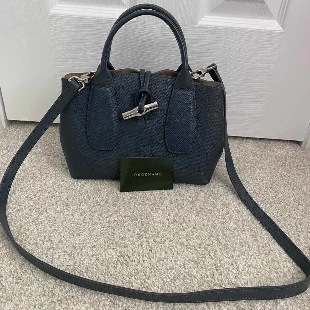 Long champ Roseau Crossbody Blue Women's Bag